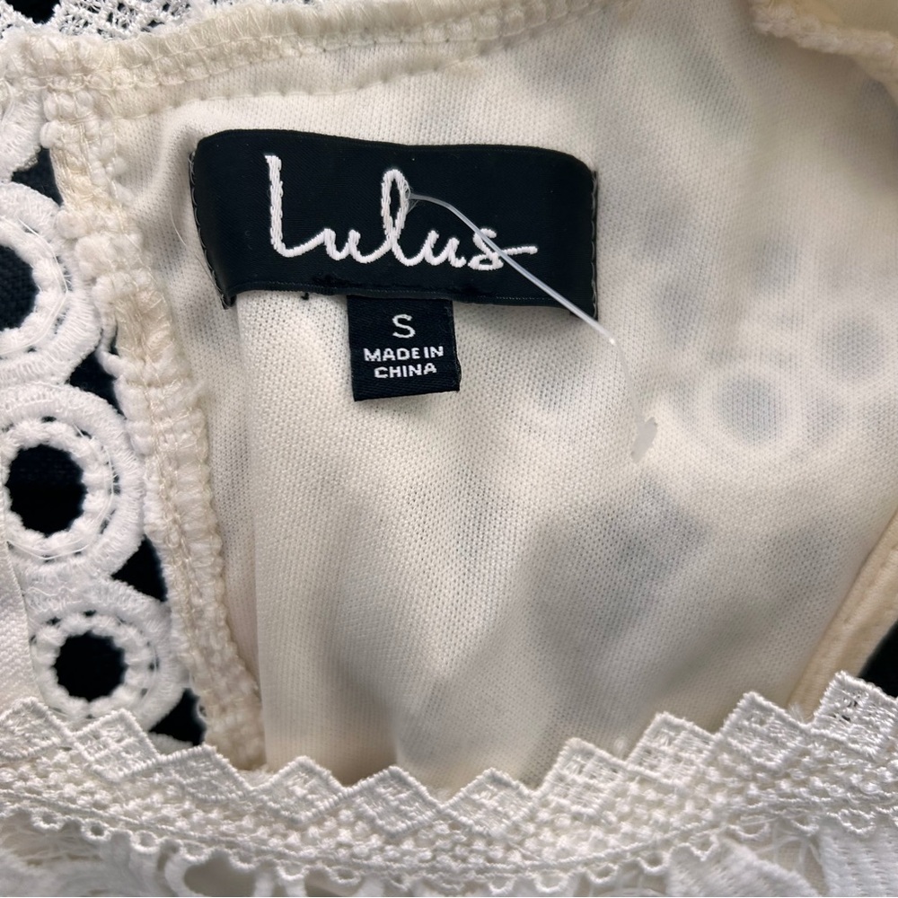 Lulus Kenna White Crochet Lace Sleeveless Bodycon Dress Small - Picture 8 of 8